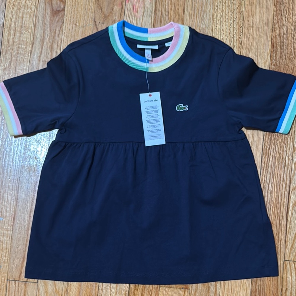 Lacoste Blue Short Sleeve Tee with Logo
